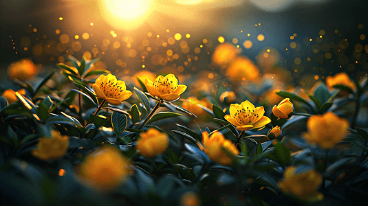 日落下的小黄花摄影5