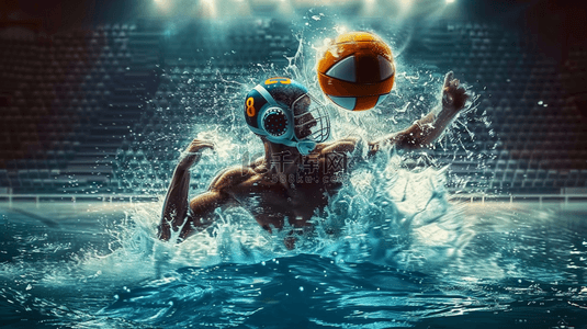 运动竞技背景图片_奥运会水球比赛水球运动水球运动员素材