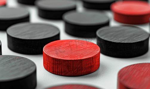 磁铁从黑色行中选择一个红色木圆块