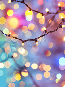 色彩缤纷的圣诞灯和派对灯