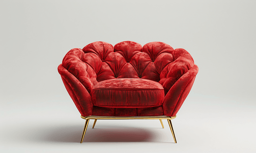 红色和金色豪华扶手椅的成功和荣耀概念