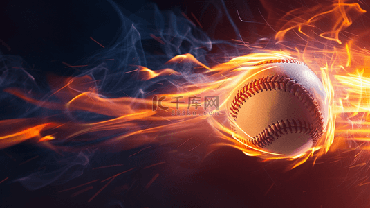 奥运会棒垒球运动棒球火焰里的棒球背景