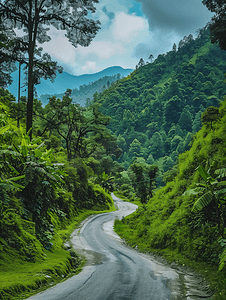 北孟加拉邦的喜马拉雅公路与绿色自然