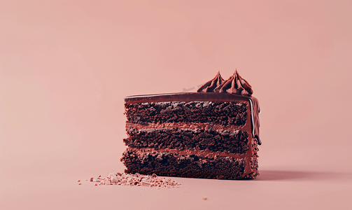 一片糖果摄影照片_一片巧克力蛋糕