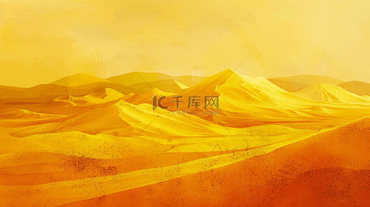 绘画沙漠黄色场景河流风景景色的背景图