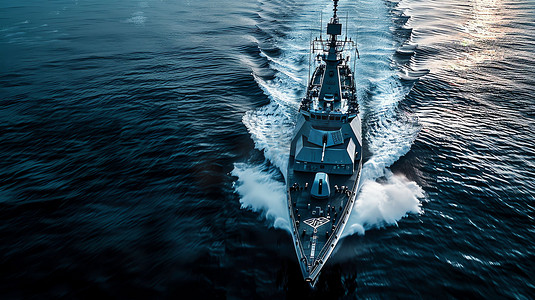 海洋海浪轮船蓝天摄影照片