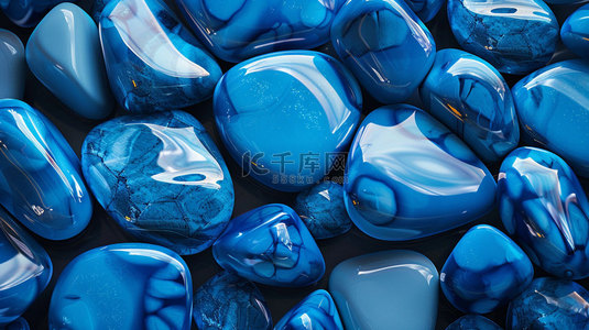 蓝色石头唯美合成创意素材背景