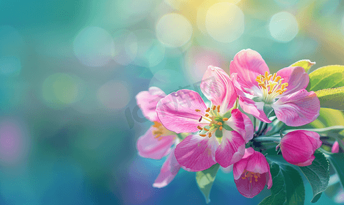 开花的分支苹果郁金香明亮多彩的春天的花朵