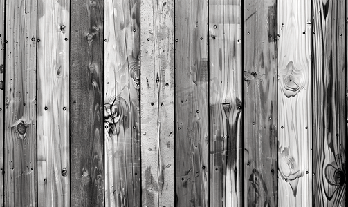 复古标签贴摄影照片_黑白木质背景细节的木板栅栏