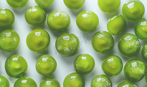 可食用绿色糖果的全帧拍摄从上方拍摄的食物照片