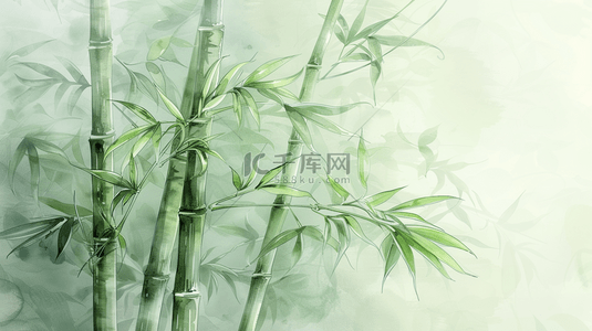 绘画简约中式风格国画竹子竹叶的背景