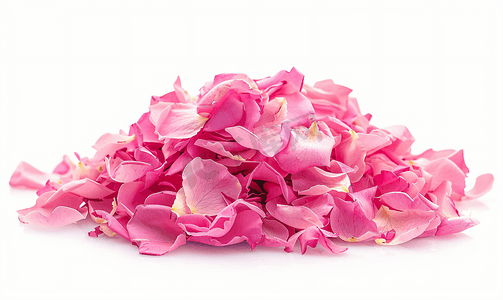 一堆粉红色的蔷薇花瓣