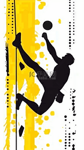 黑猫剪影背景图片_抽象剪影攀岩比赛攀岩运动攀岩运动员设计