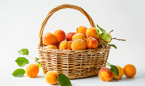 一篮子杏子夏天照片
