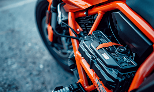 充电摩托车电池维护和维修概念