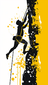 流浪汉剪影背景图片_奥运会抽象黑色剪影攀岩运动员背景