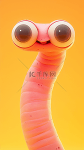 椒盐小黄鱼背景图片_黄橙色卡通3D可爱萌蛇背景