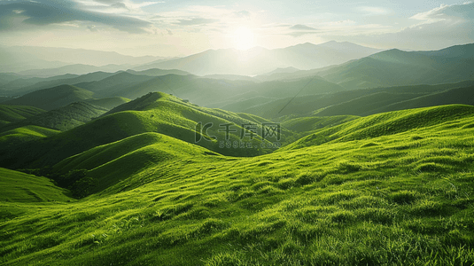 大自然景色绿色草地风景景色山景的背景