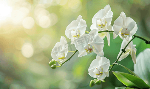 兰花背景摄影照片_植物园里盛开的兰花