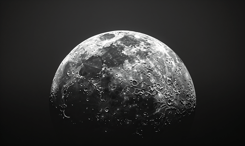 月球浪漫摄影照片_白天观看月球