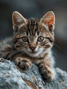 欧洲野猫细节肖像猫小猫