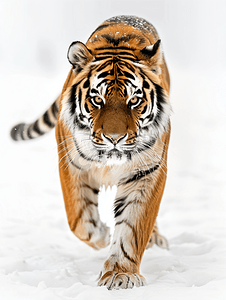 白色背景下的老虎