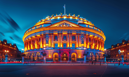 古典花纹金色摄影照片_伦敦皇家阿尔伯特音乐厅