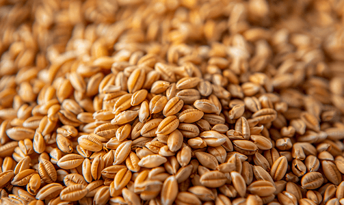 小麦粒作为农业背景特写