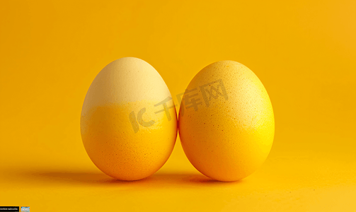 两个黄色的小鸡蛋