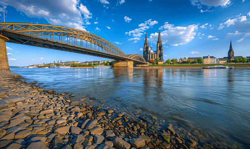 科伦摄影照片_科埃尔莱茵河上的霍亨索伦桥霍亨索伦桥