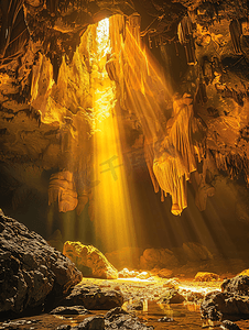 神秘洞穴内的阳光