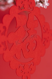 红色中国梦新时代摄影照片_红色福字光影创意新春海报