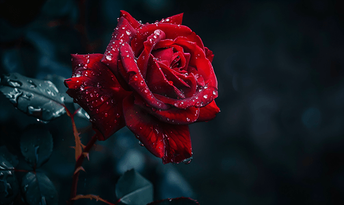 花园深色背景上的嫩大玫瑰