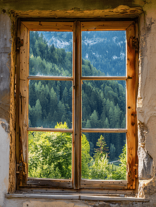 房子古代房子摄影照片_瑞士阿尔卑斯山的典型窗户
