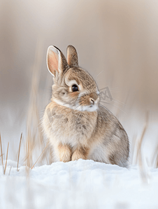 风景秀丽的萨斯喀彻温省的可爱小兔子
