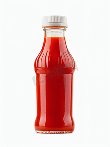 白色背景中隔离的打开的番茄酱塑料瓶
