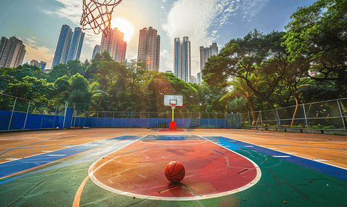 城市公园篮球场
