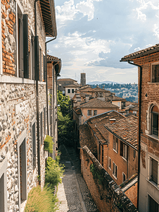 贝加莫俯瞰威尼斯城墙