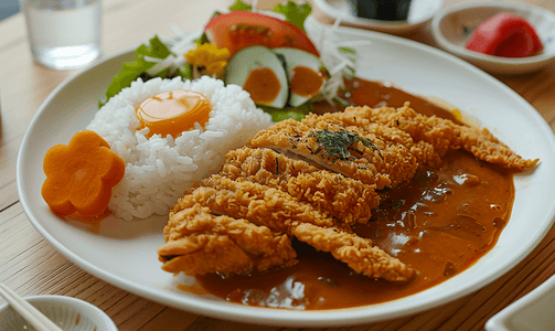 日式咖喱海豚饭和炸鸡