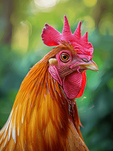 家禽插画素材摄影照片_鸡场里的一只家禽鸡