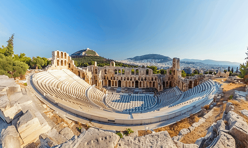 希腊雅典卫城希律阿提库斯古剧场遗址