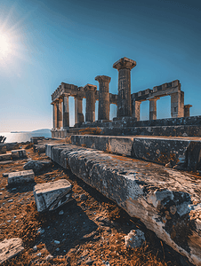 希腊埃伊纳岛阿菲亚神庙古希腊建筑