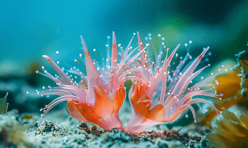 海底美丽的水下蜡菊
