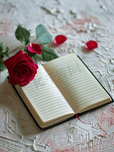情人节快乐爱情记忆笔记本被玫瑰环绕