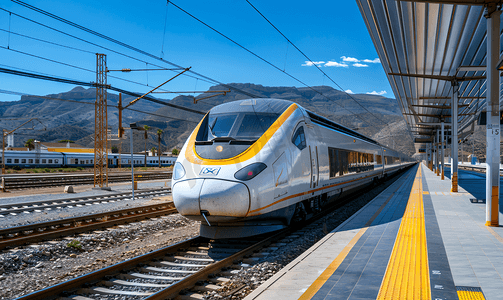 欧洲高速旅客列车抵达西班牙隆达安达卢西亚车站
