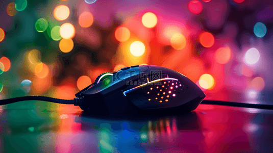 鼠标形状背景图片_电竞鼠标游戏鼠标霓虹光效游戏室设计