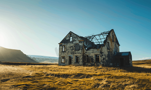 冰岛失落之地的古老和废弃建筑