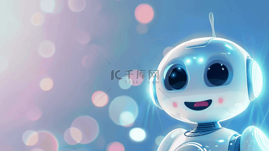 科技机器人可爱的AI智能机器人背景