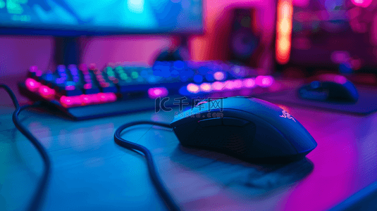 电竞鼠标游戏鼠标霓虹光效背景