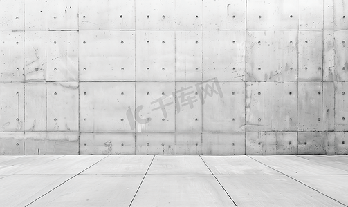 白色空房间水泥混凝土地板和墙壁抽象纹理背景